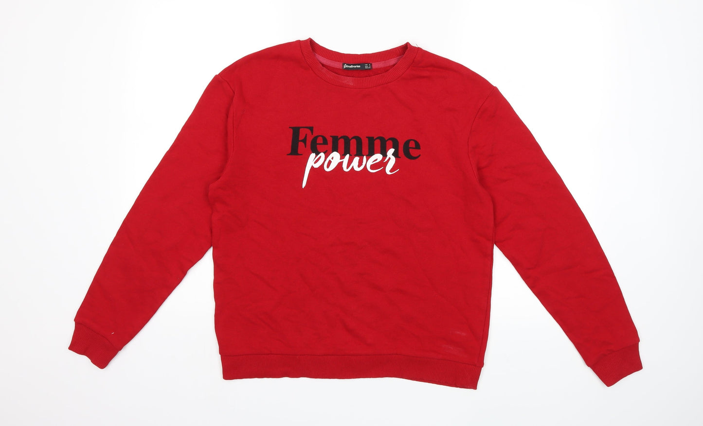 Stradivarius Womens Red   Pullover Sweatshirt Size S