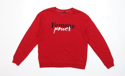 Stradivarius Womens Red   Pullover Sweatshirt Size S