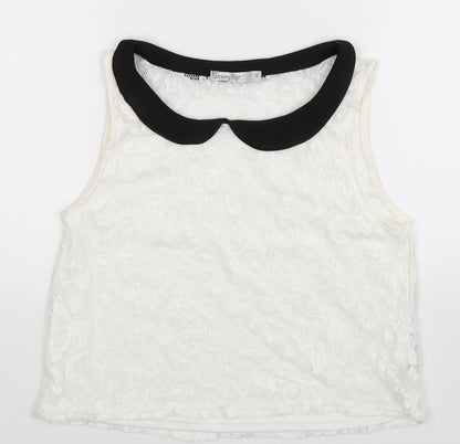 Womens UK Size M Jennyfer White Basic Tank