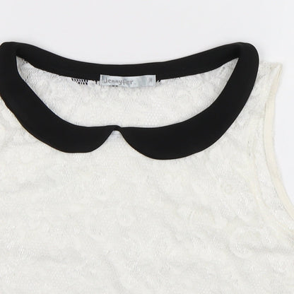 Womens UK Size M Jennyfer White Basic Tank