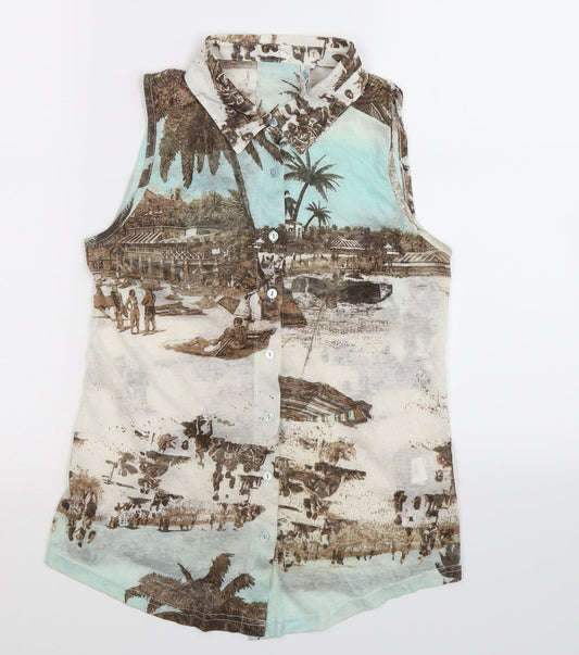 Denim Co Womens Multicoloured   Basic Button-Up Size 10