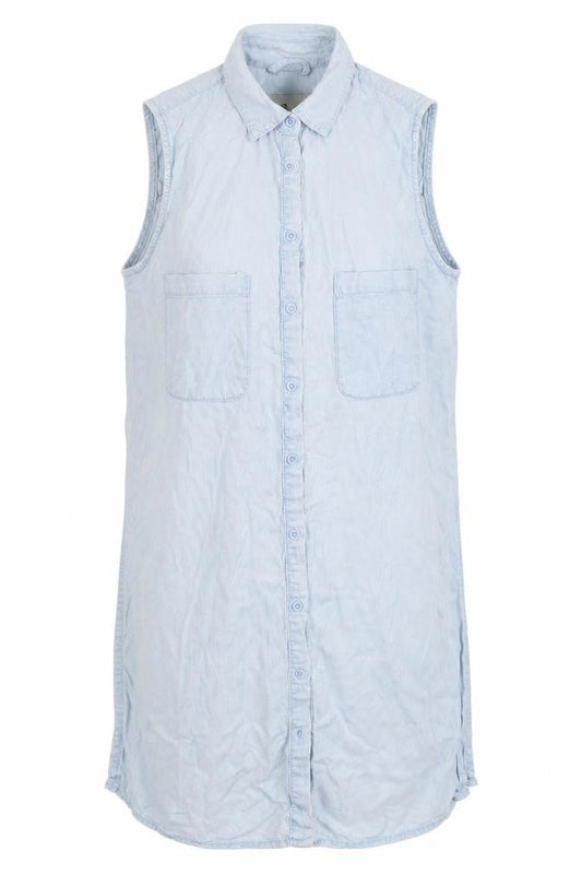 Womens UK Size 10 Denim Co Blue Basic Button-Up
