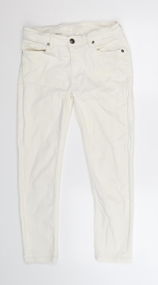 Zara Womens White  Denim Cropped Jeans Size 27 in L23 in