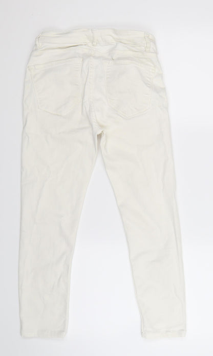 Zara Womens White  Denim Cropped Jeans Size 27 in L23 in