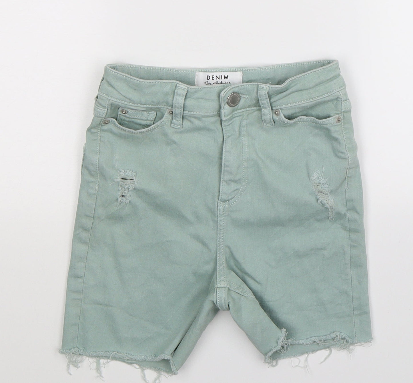 Miss Selfridge Womens Blue  Denim Bermuda Shorts Size 4
