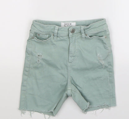 Miss Selfridge Womens Blue  Denim Bermuda Shorts Size 4