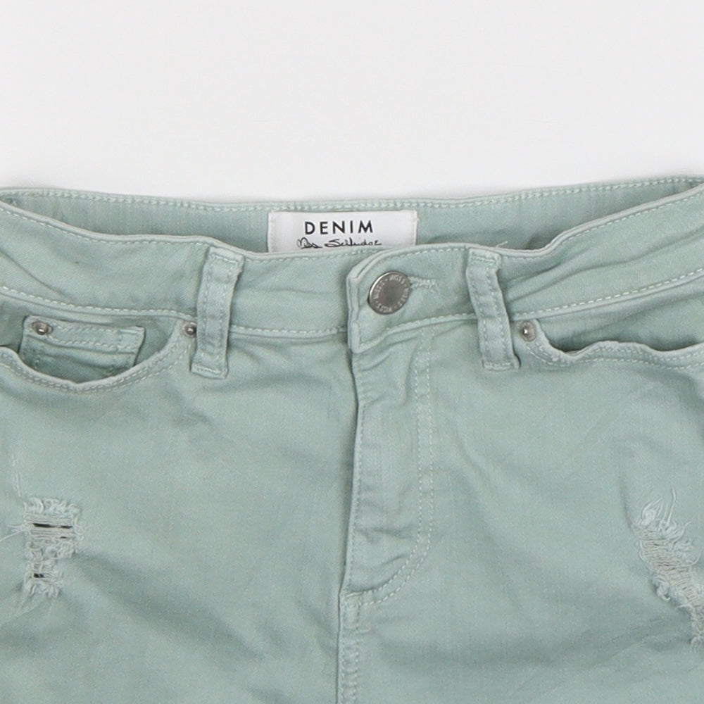 Miss Selfridge Womens Blue  Denim Bermuda Shorts Size 4