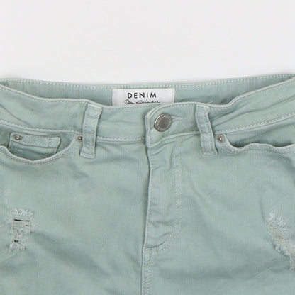 Miss Selfridge Womens Blue  Denim Bermuda Shorts Size 4