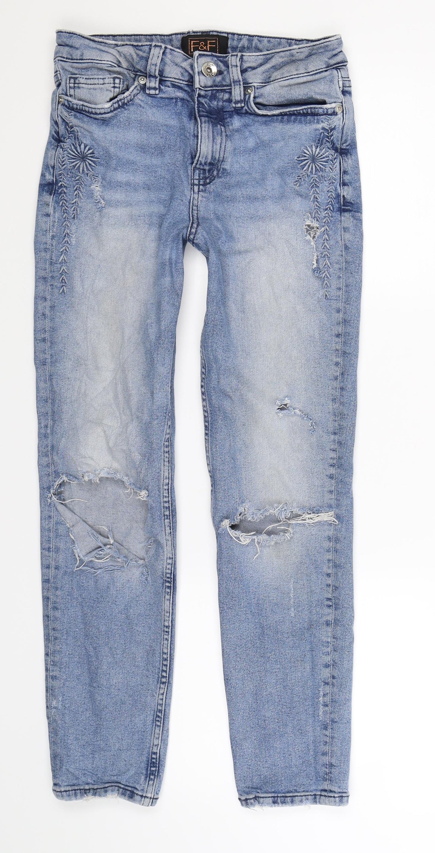 F&F Womens Blue  Denim Skinny Jeans Size 6 L26 in