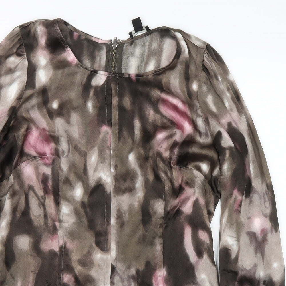 Ann Taylor Womens Green Colourblock  Basic Blouse Size 2