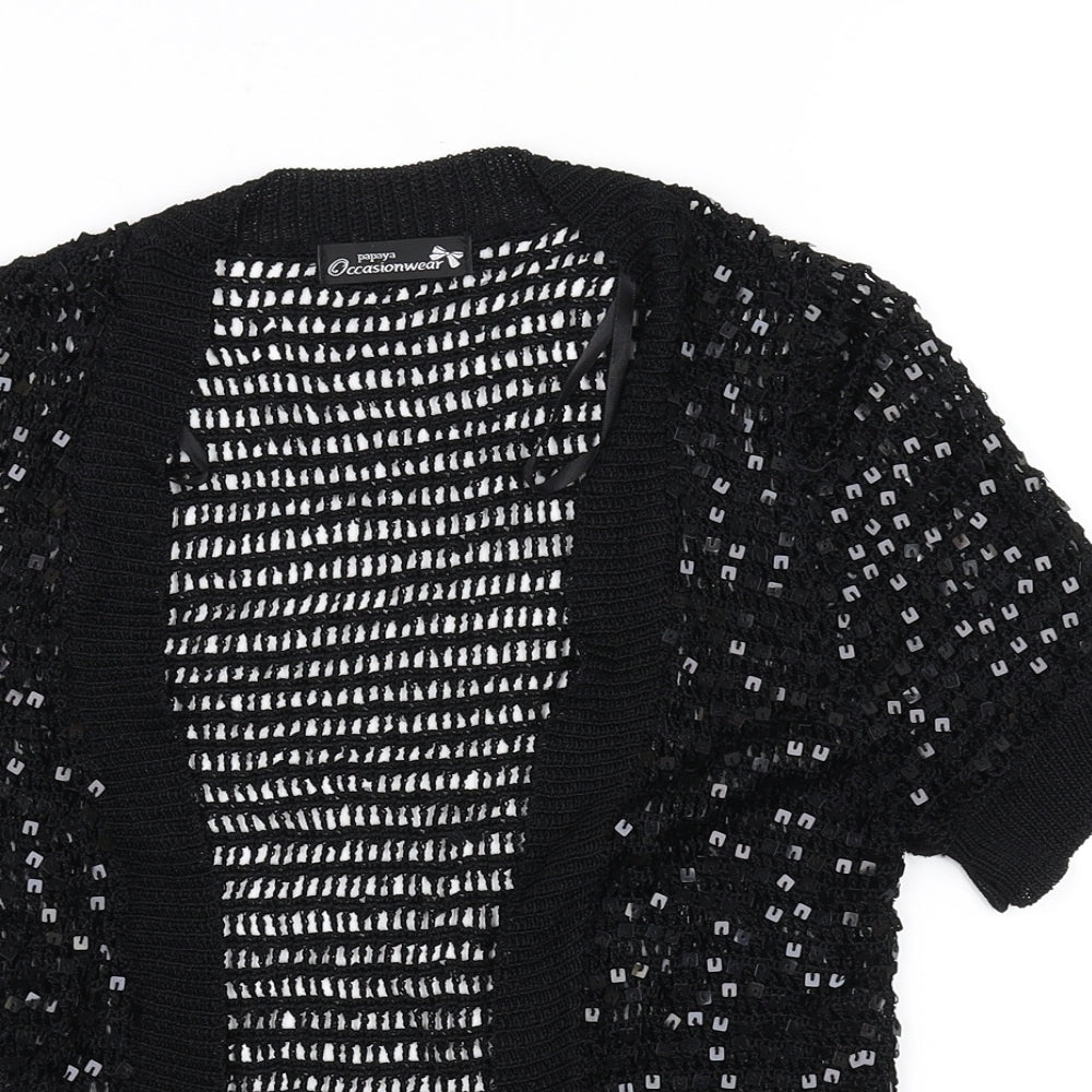 Papaya Womens Black   Basic Blouse Size 14  - see through