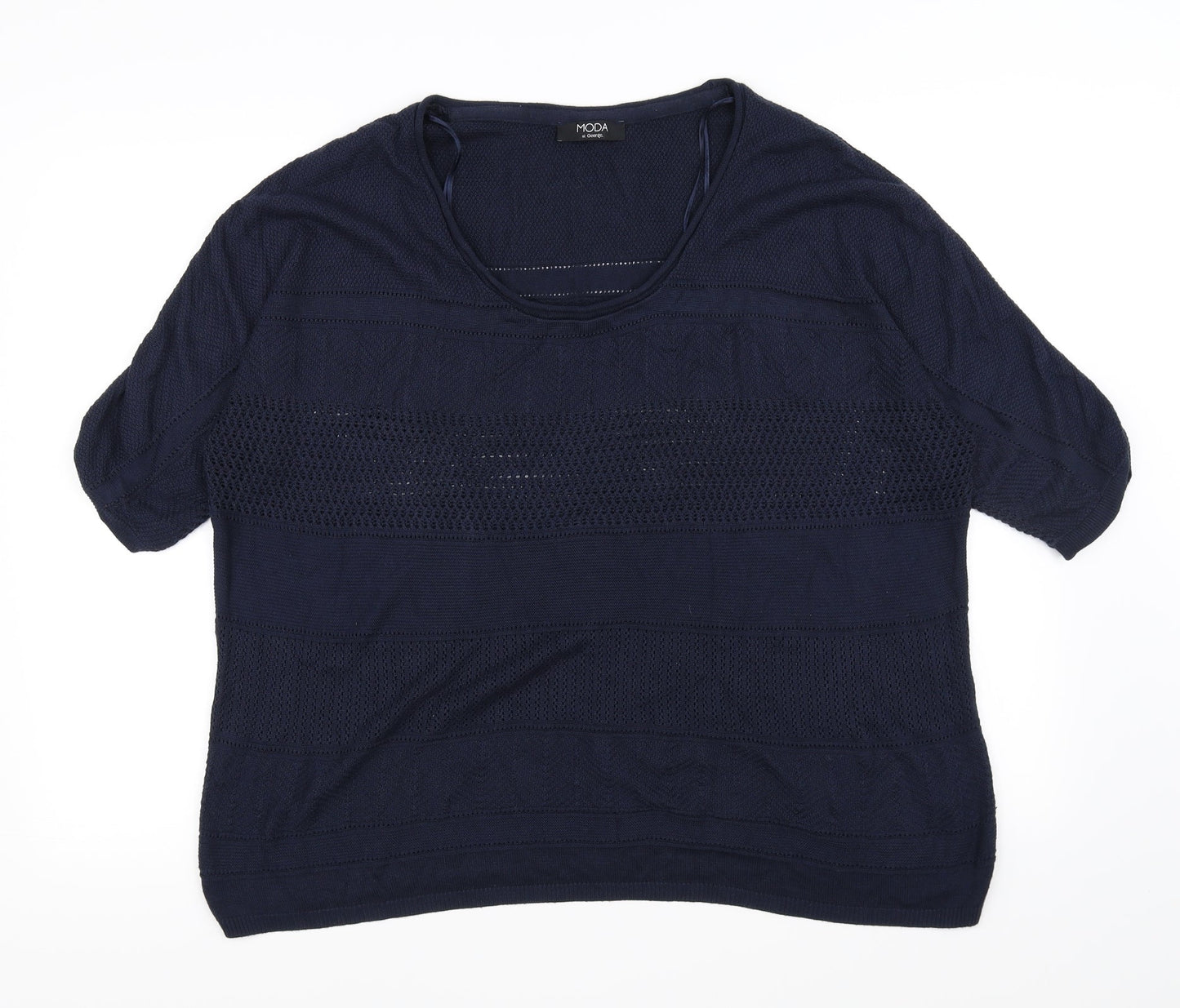 Moda Womens Blue   Pullover Jumper Size 18  - see through