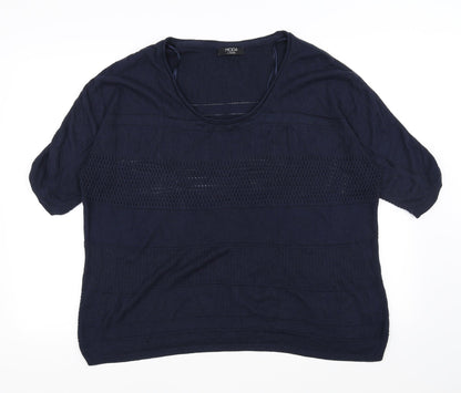 Moda Womens Blue   Pullover Jumper Size 18  - see through