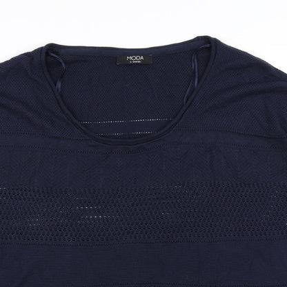 Moda Womens Blue   Pullover Jumper Size 18  - see through