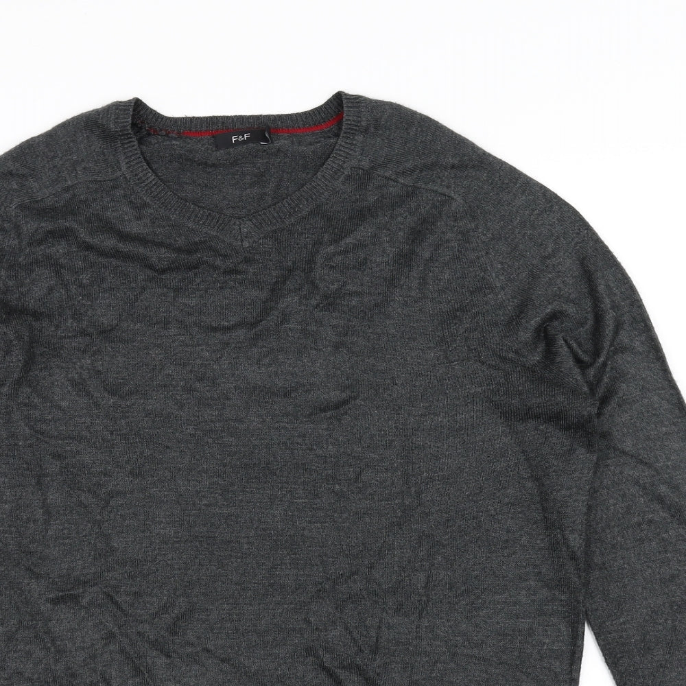 F&F Mens Grey   Pullover Jumper Size S