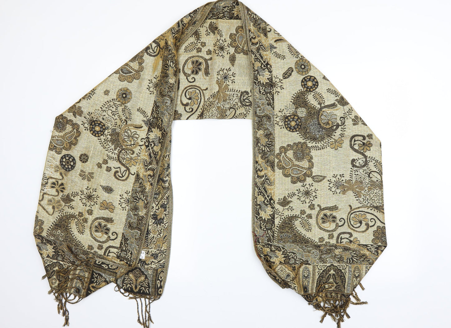 Preworn Womens Gold Floral   Shawl/Wrap