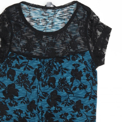 Womens UK Size 36 Dorothy Perkins Blue Basic T-Shirt