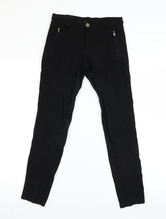 Womens UK Size 6 Zara Regular Fit Jogger Black Trousers