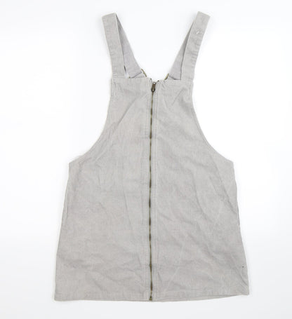 house of sienna Womens Grey Striped Corduroy Dungaree One-Piece Size 10
