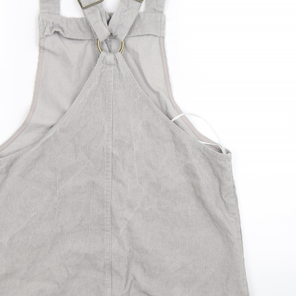 house of sienna Womens Grey Striped Corduroy Dungaree One-Piece Size 10
