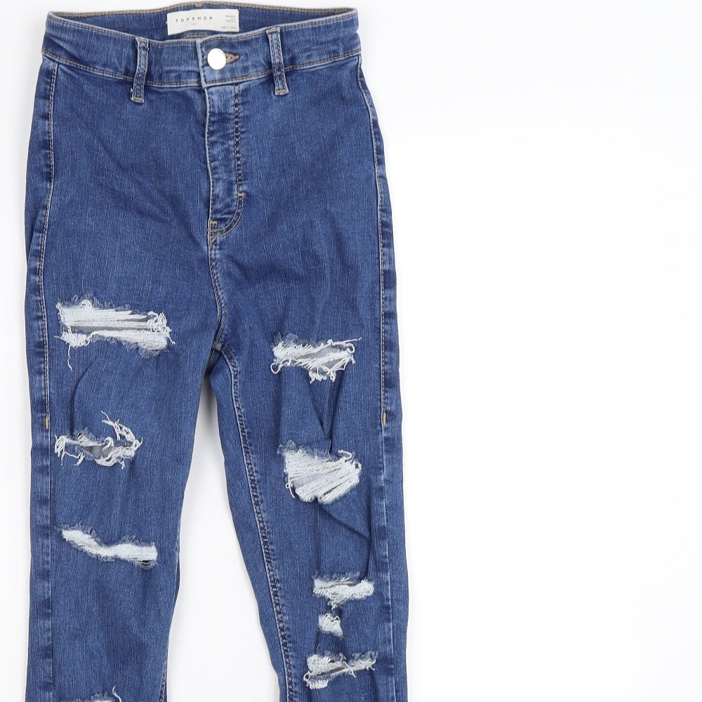 Topshop Womens Blue  Denim Skinny Jeans Size XS L30 in