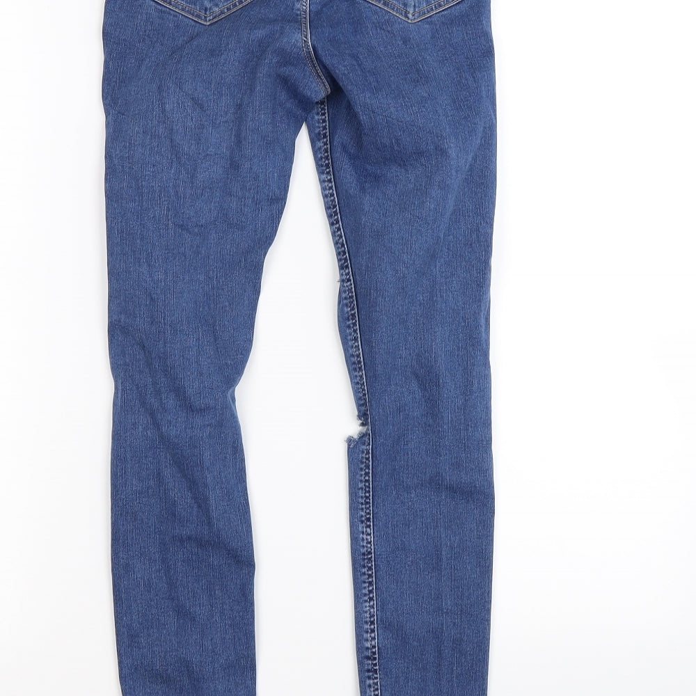 Topshop Womens Blue  Denim Skinny Jeans Size XS L30 in