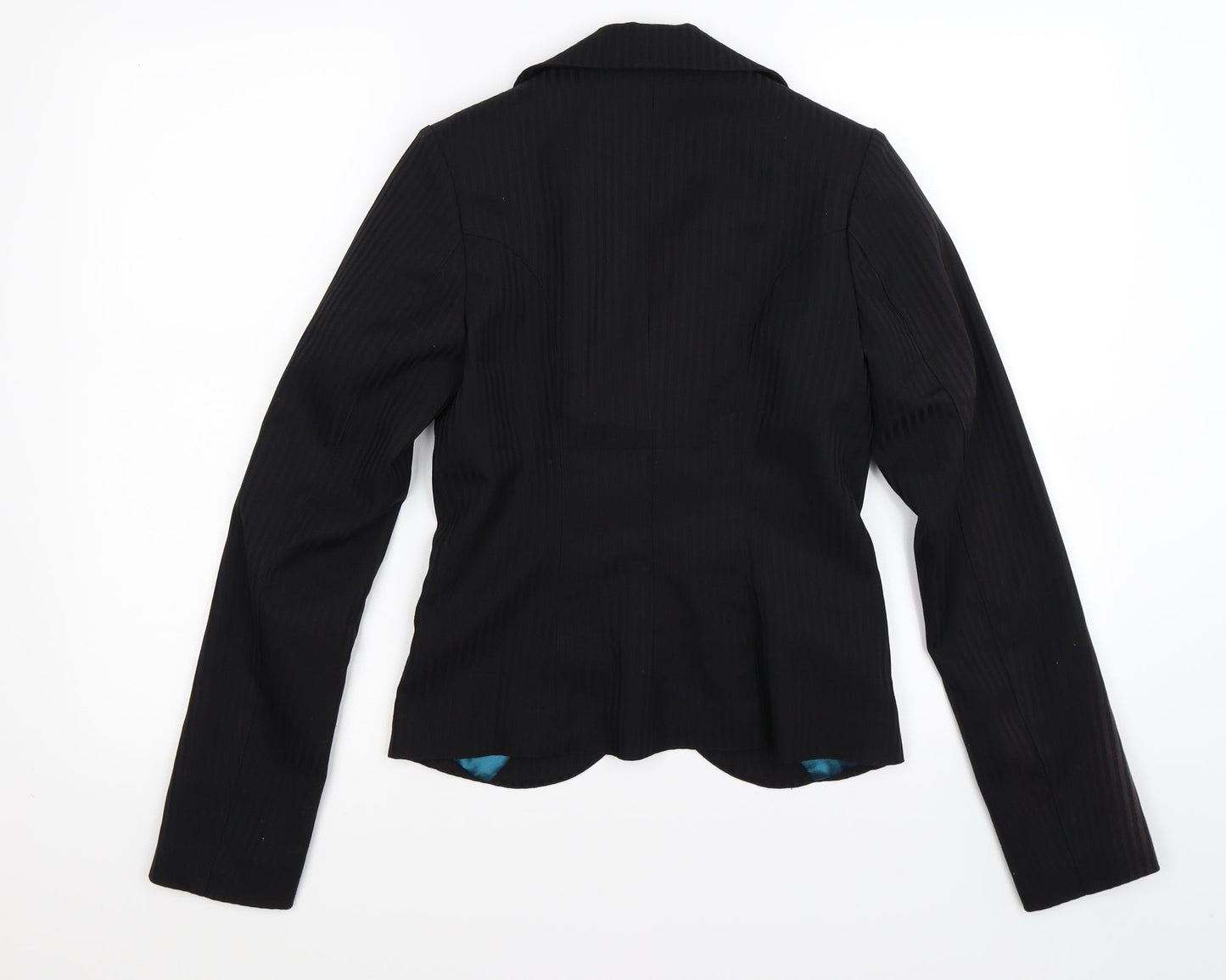 Divided Womens Black Striped  Jacket Blazer Size 8