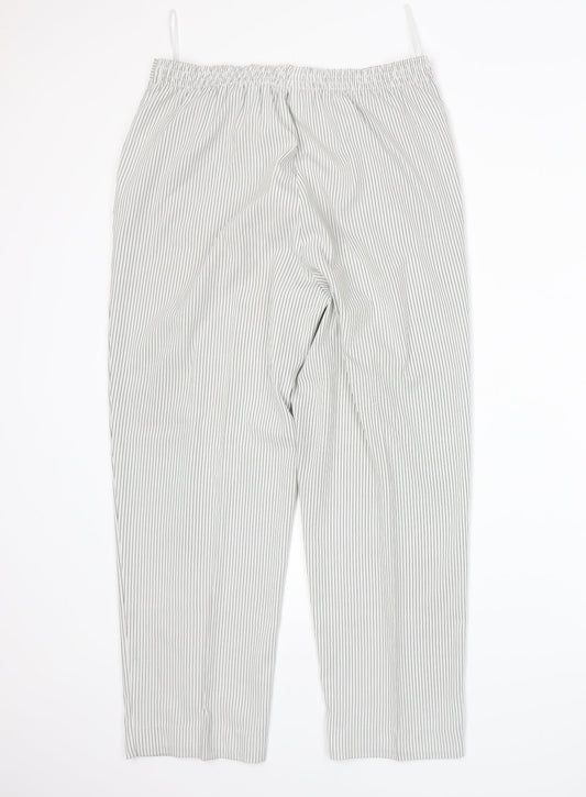 BM Womens White Striped  Trousers  Size 12 L25 in