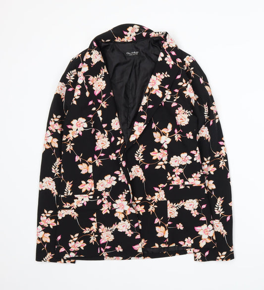 Miss Selfridge Womens Black Floral  Jacket Blazer Size 10