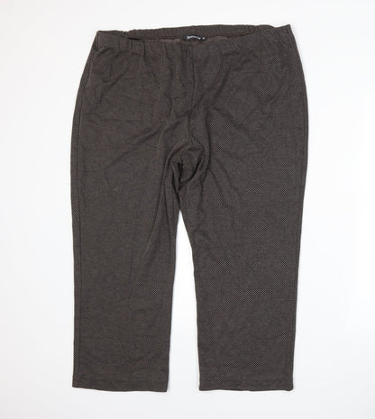Bonmarché Womens Brown Herringbone  Trousers  Size 22 L21 in