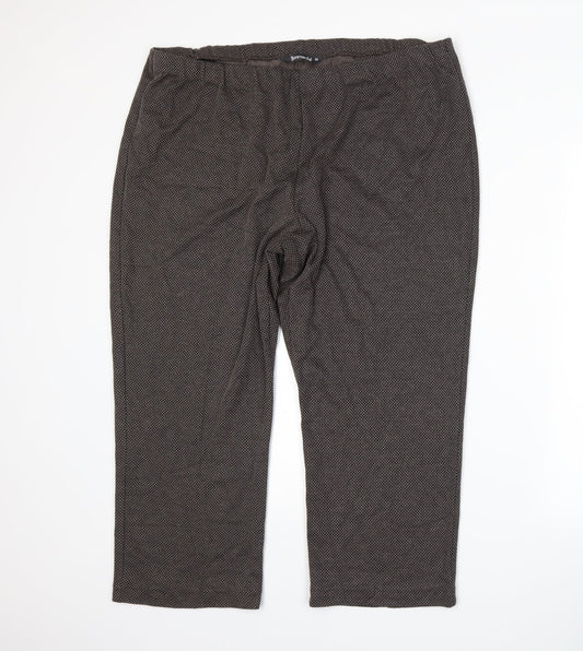 Bonmarché Womens Brown Herringbone  Trousers  Size 22 L21 in