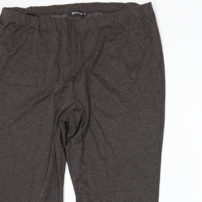 Bonmarché Womens Brown Herringbone  Trousers  Size 22 L21 in