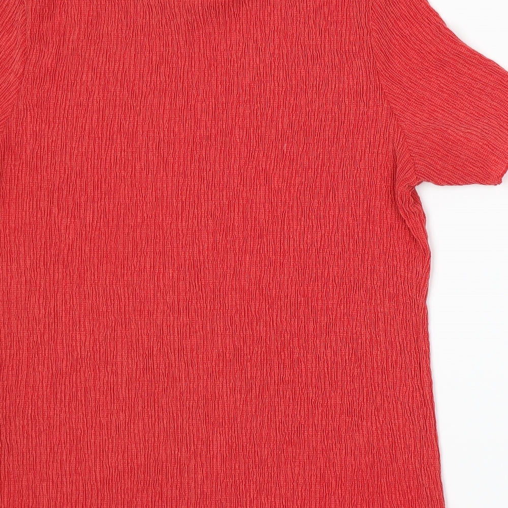 Womens UK Size 14 Marks and Spencer Red Basic T-Shirt