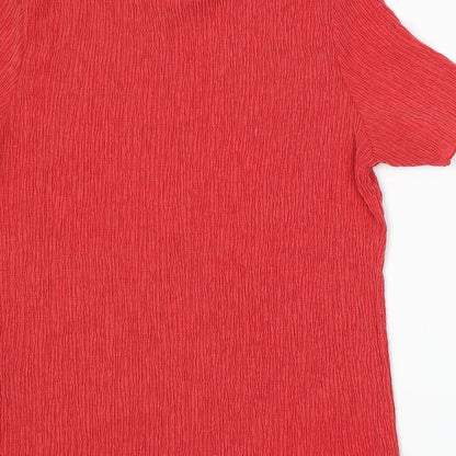 Womens UK Size 14 Marks and Spencer Red Basic T-Shirt