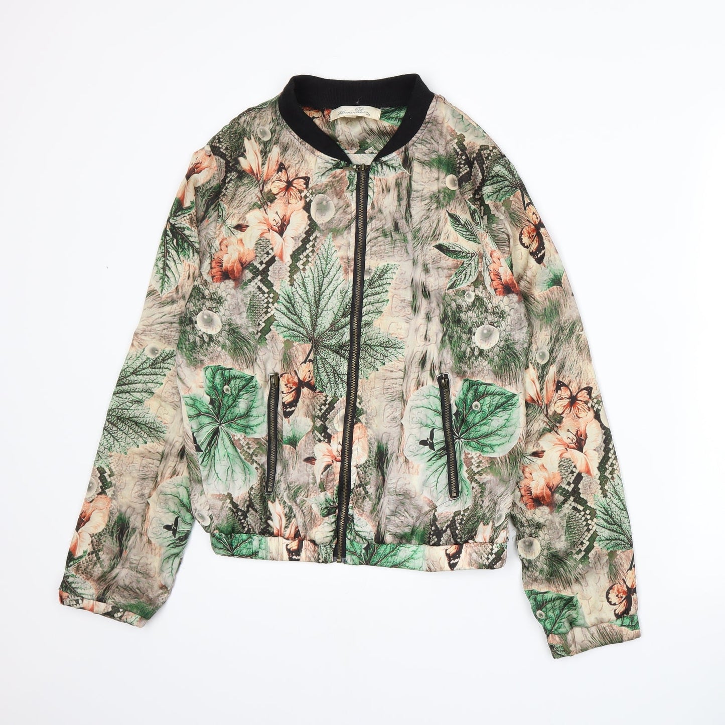 Urmoda Womens Beige Floral  Jacket  Size M