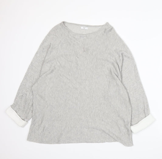 Cotton Traders Womens Grey  Knit Pullover Jumper Size 18