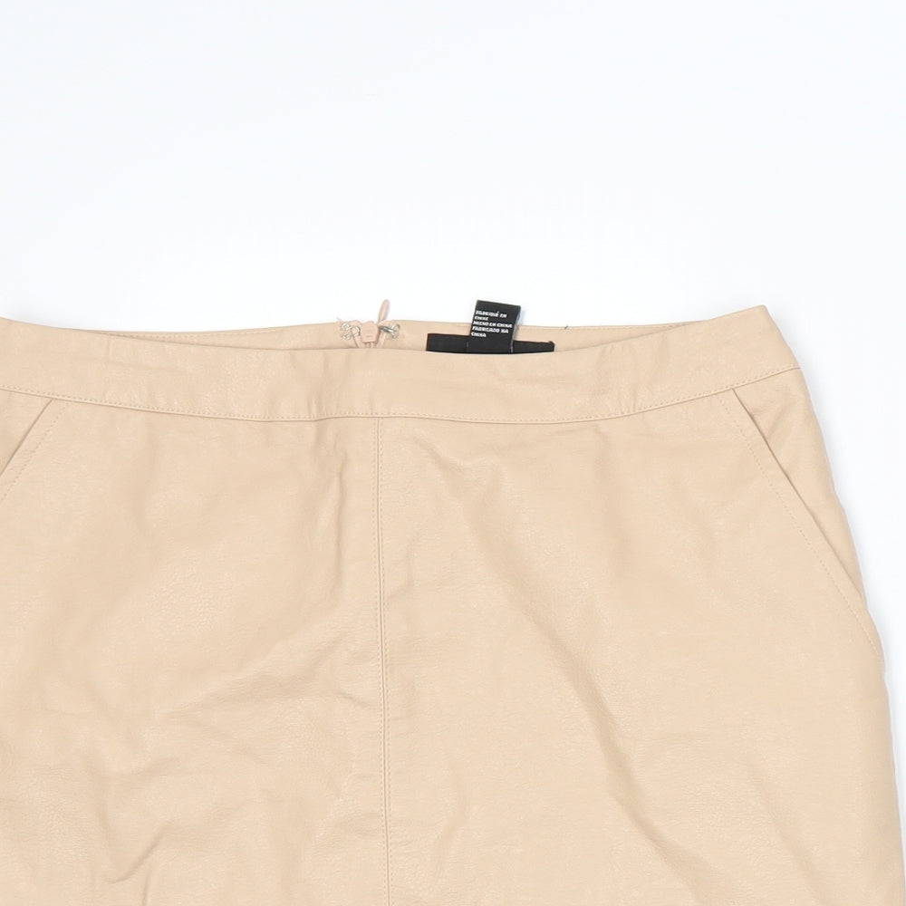 FOREVER 21 Womens Beige   A-Line Skirt Size M