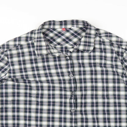 Preworn Womens Blue Check  Basic Button-Up Size XL