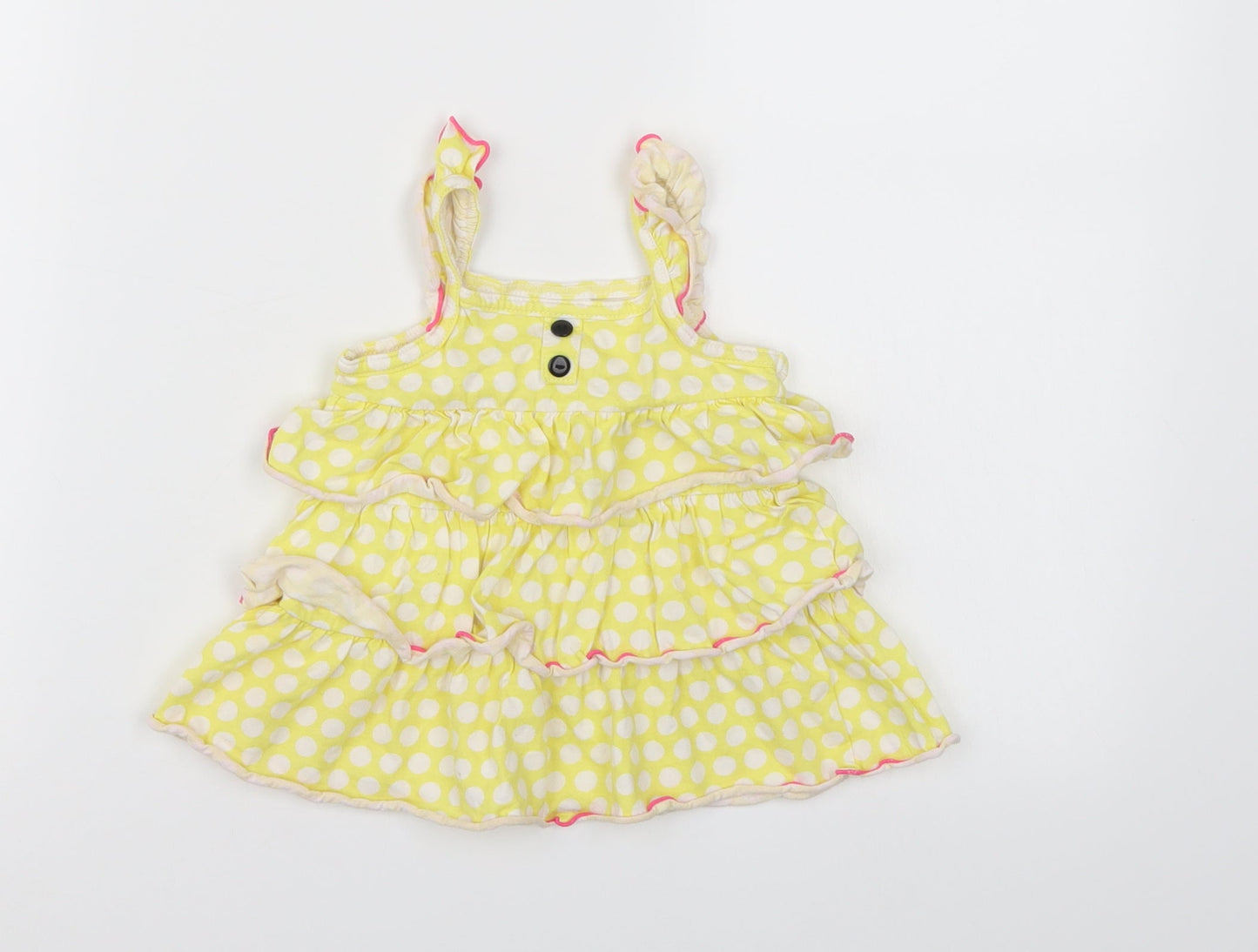 ashley's Girls Yellow Polka Dot  Camisole Tank Size 24 Months  - Frill Detail