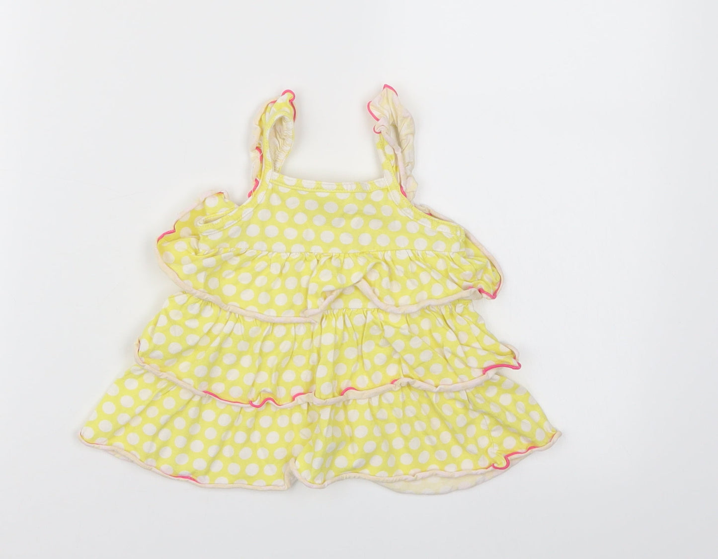 ashley's Girls Yellow Polka Dot  Camisole Tank Size 24 Months  - Frill Detail