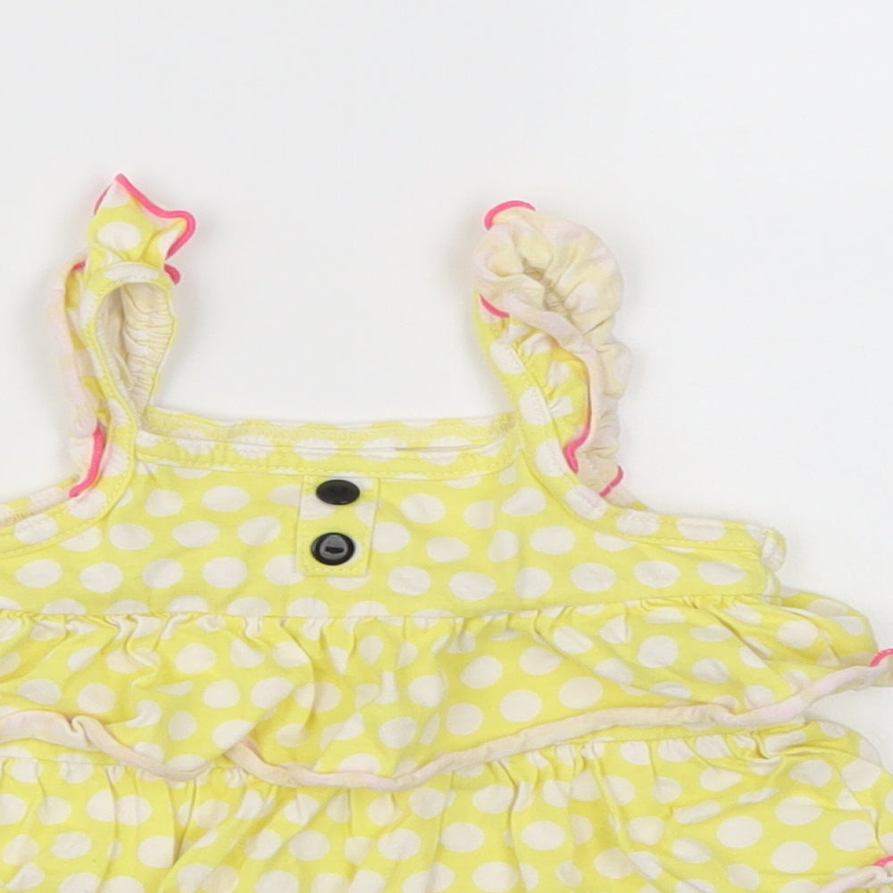 ashley's Girls Yellow Polka Dot  Camisole Tank Size 24 Months  - Frill Detail