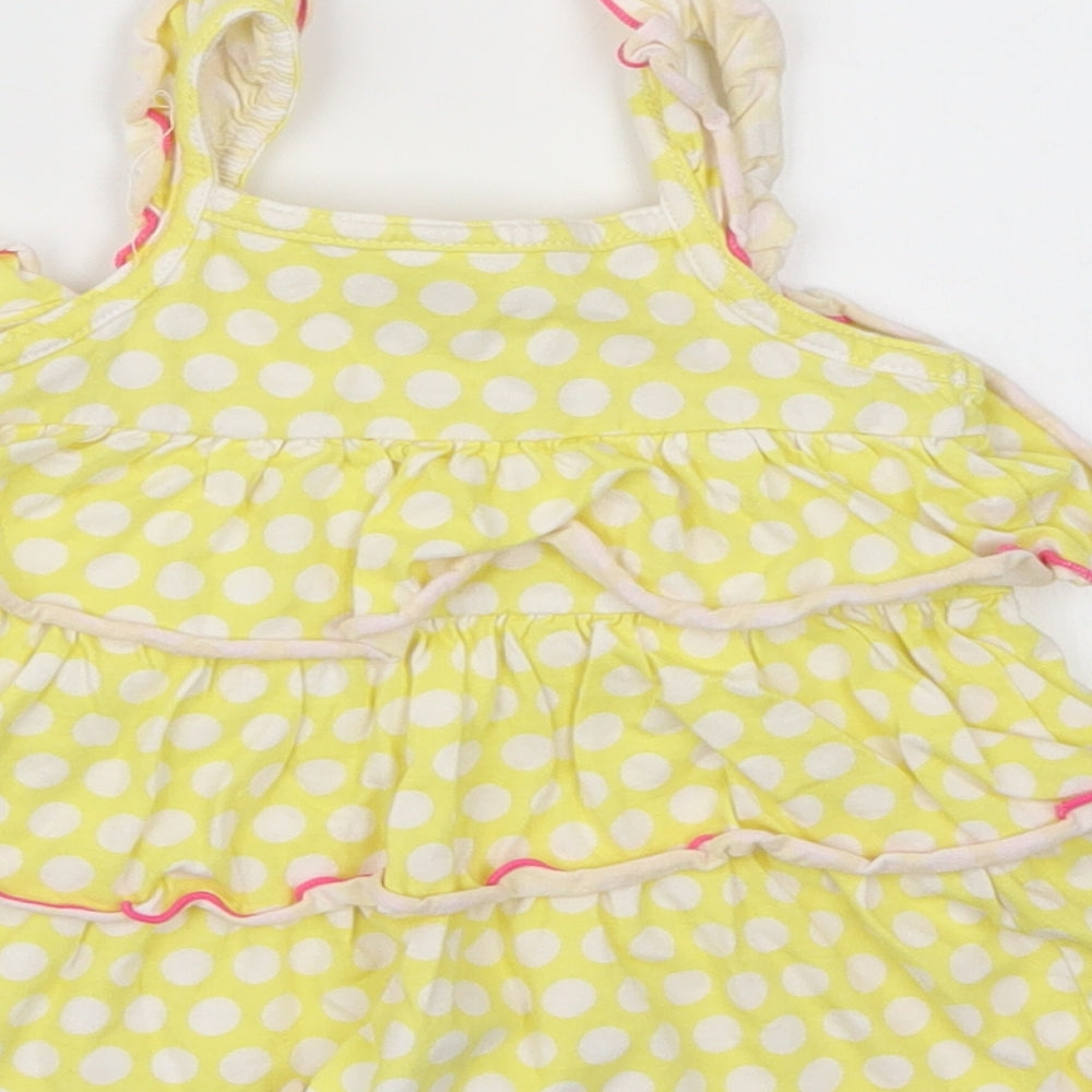 ashley's Girls Yellow Polka Dot  Camisole Tank Size 24 Months  - Frill Detail