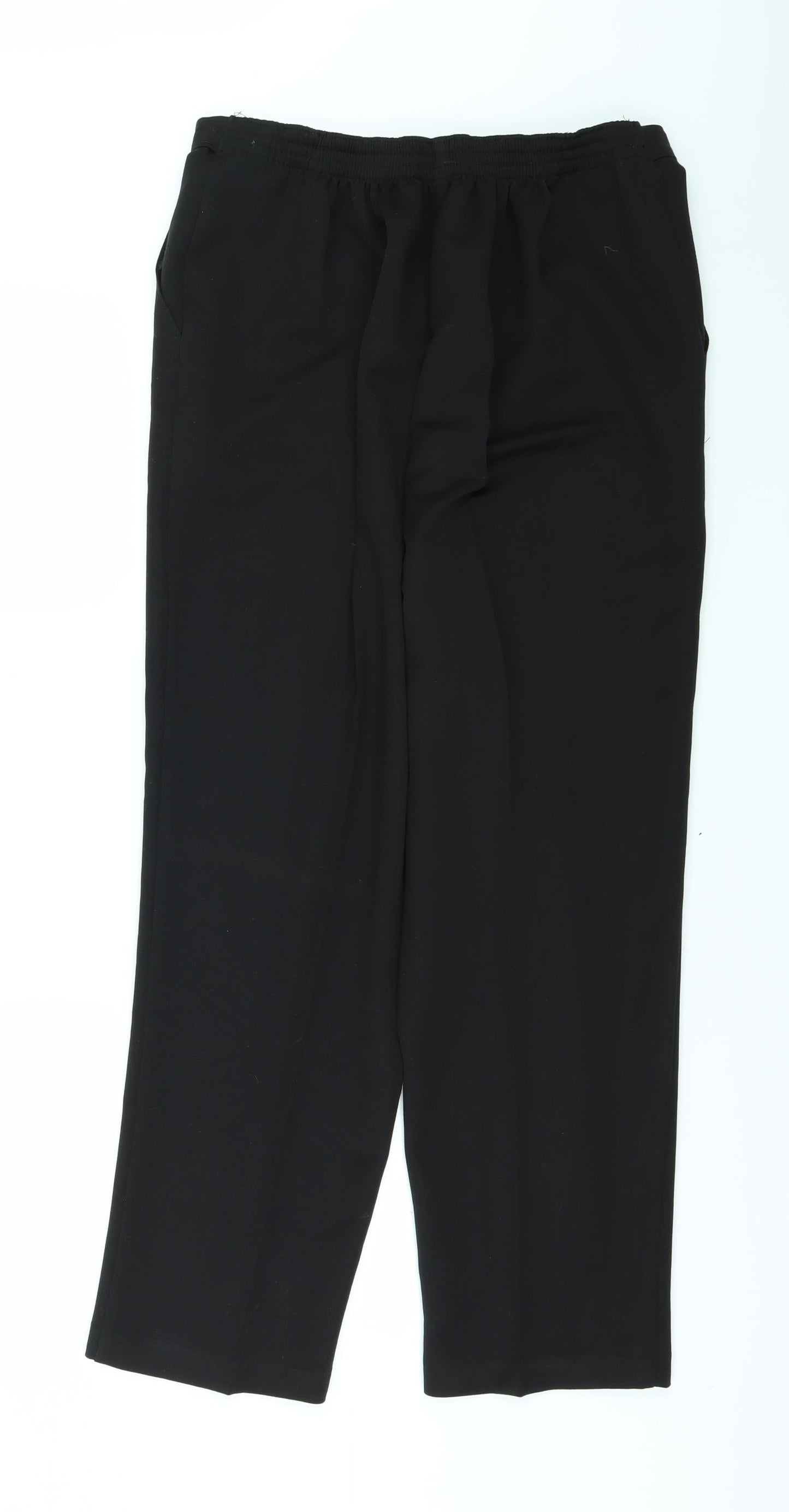 Womens UK Size 16 Preworn Regular Fit  Black Trousers