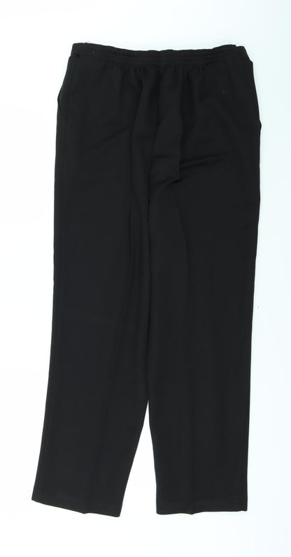 Womens UK Size 16 Preworn Regular Fit  Black Trousers
