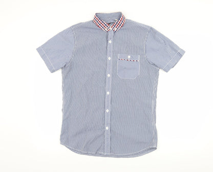 Mens UK Size S Twisted Soul Blue  Button-Up Short Sleeve Casual Shirt