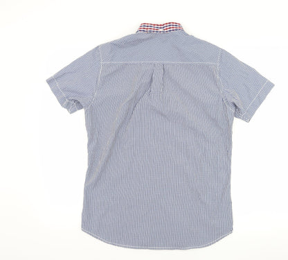 Mens UK Size S Twisted Soul Blue  Button-Up Short Sleeve Casual Shirt