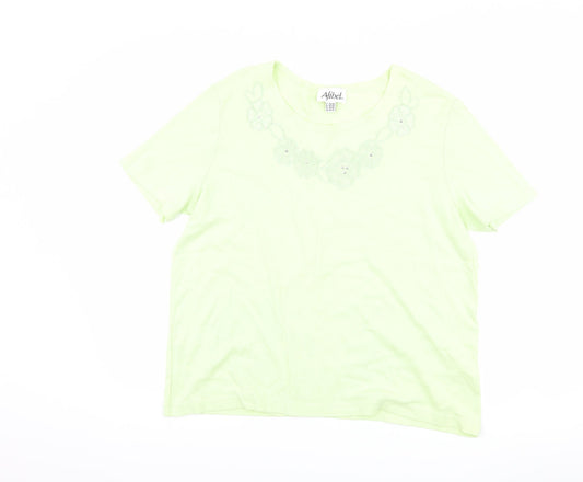 Womens UK Size 16 Afibel Green Basic T-Shirt