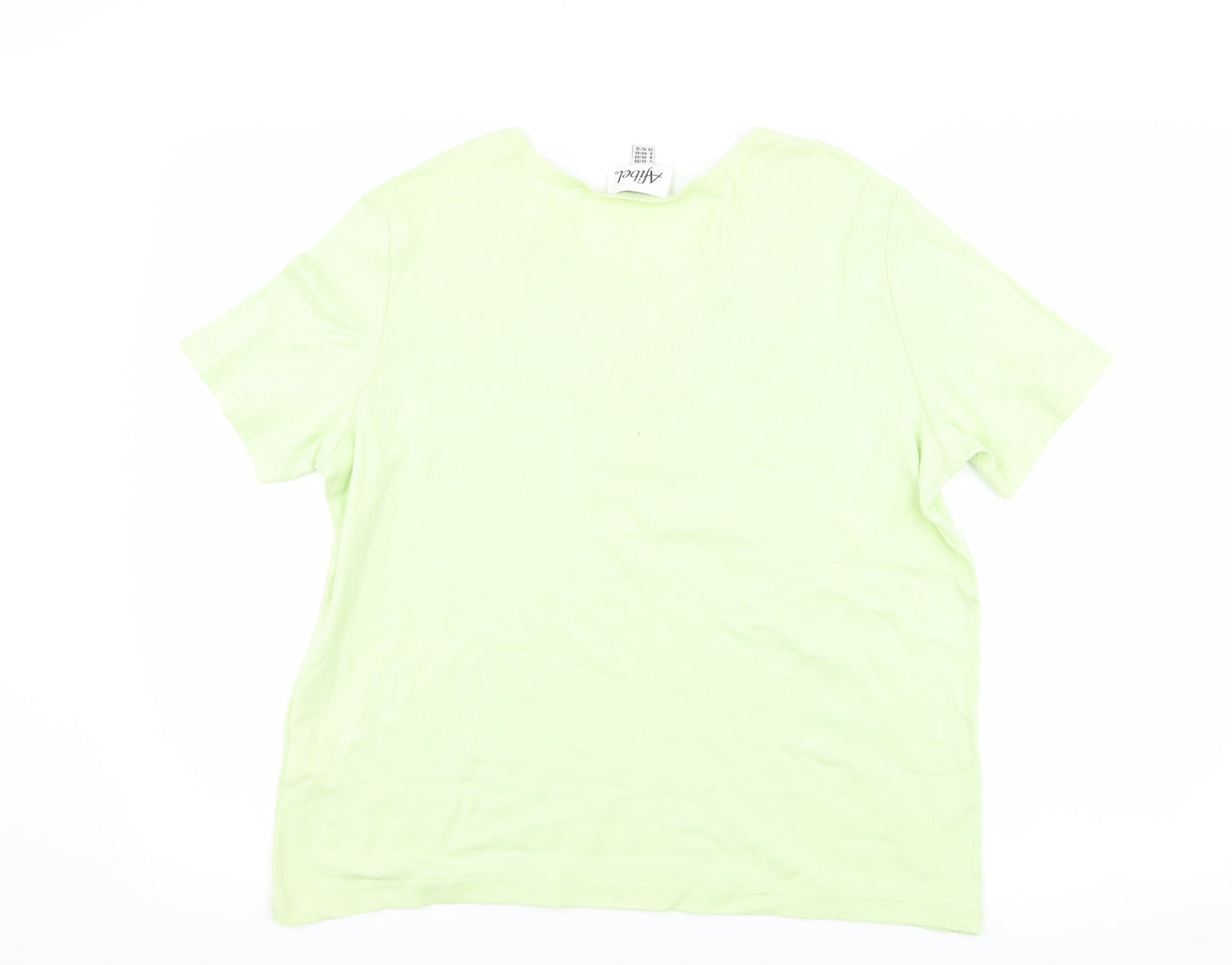 Womens UK Size 16 Afibel Green Basic T-Shirt