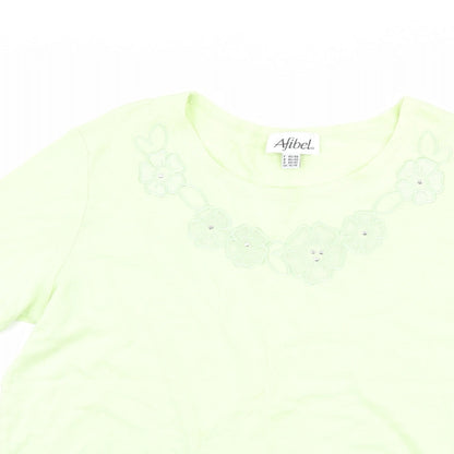 Womens UK Size 16 Afibel Green Basic T-Shirt