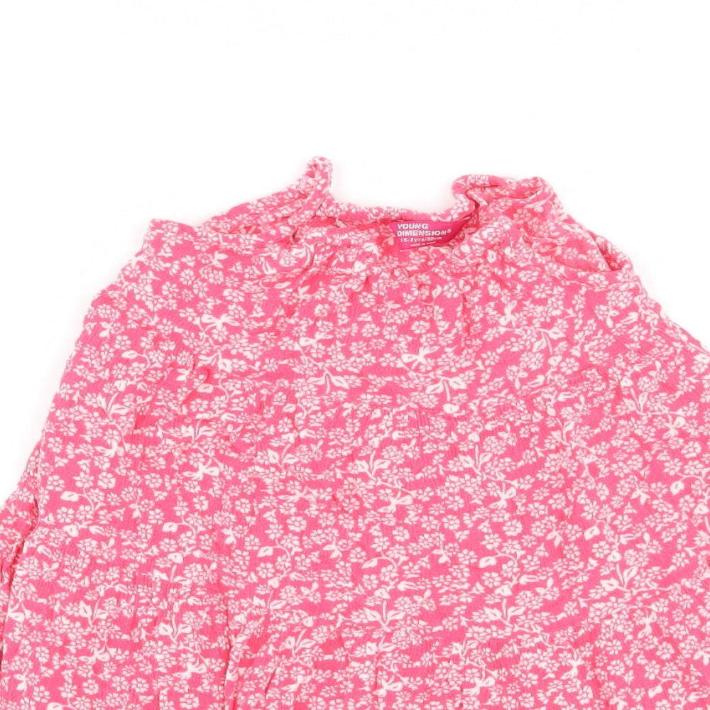 Primark Girls Pink Floral  A-Line  Size 18-24 Months